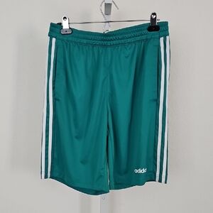 Adidas Green and White Athletic Shorts Sporty and Comfortable